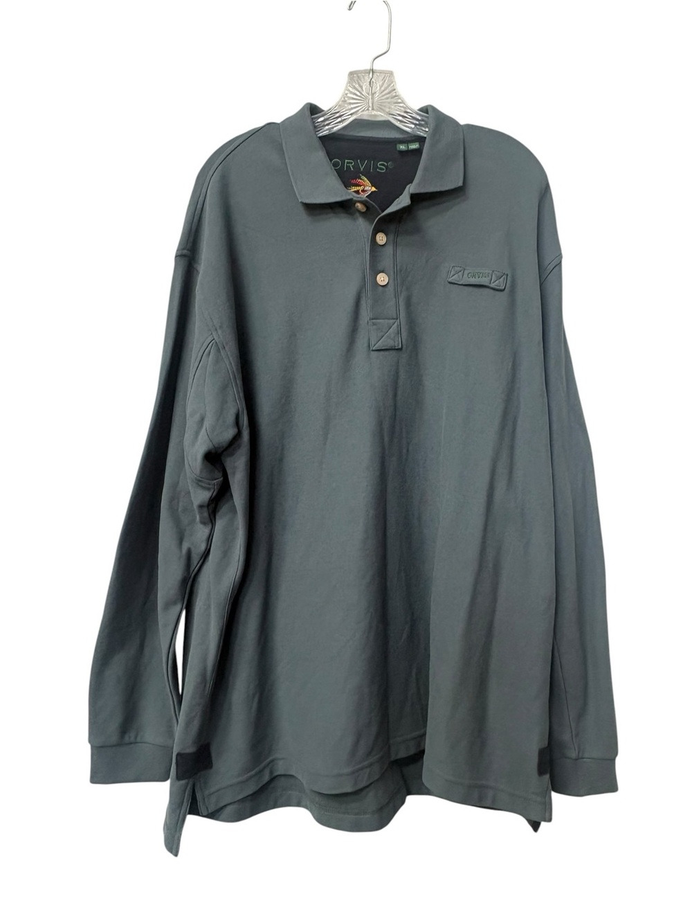 Orvis Charcoal Polo Shirt Long Sleeve size XL